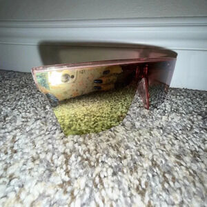 Pink sunglasses oversized rose gold rainbow lenses